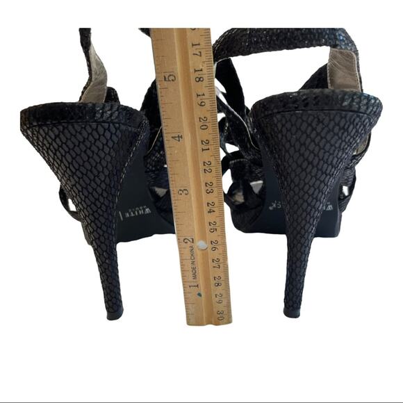 White House Black Market WHBM Zoe Black Strappy Heel 8 - Picture 6 of 8